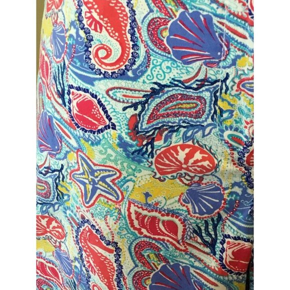 Talbots The Weekend Short 7 inch in Bright Colorful Ocean Life Print Size 12 - Picture 4 of 9